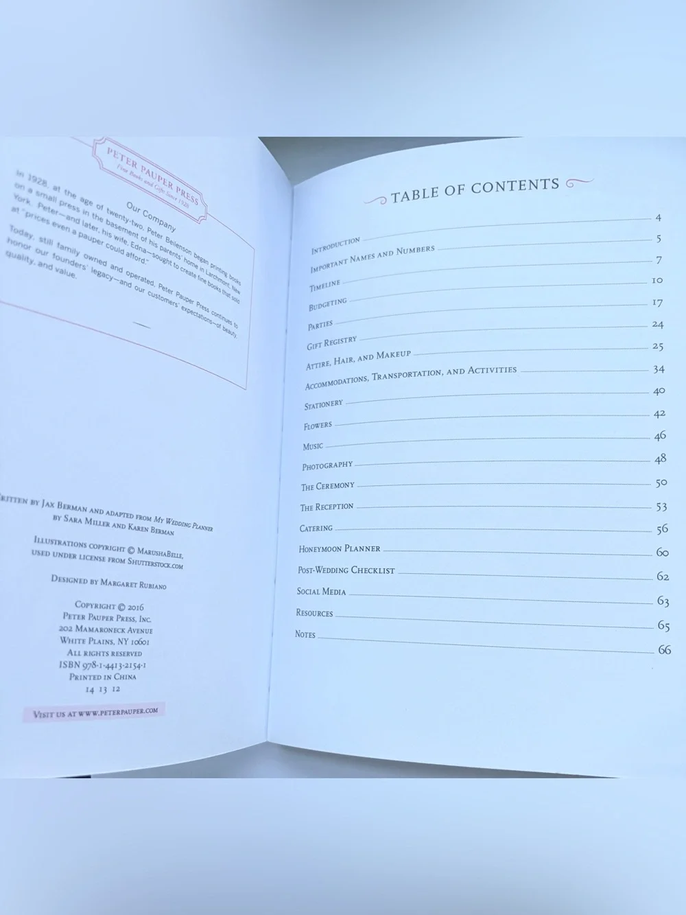 Brand New The Wedding Planner Checklist Floral Hardcover Planner - Black & Pink